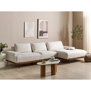Hjørnesofa Mariferd - Beige, sort, mørkt træ/Venstrevendt - Møbler - Sofaer - Sofa med chaiselong