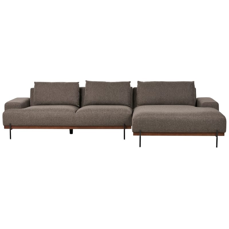 Hjørnesofa Mariferd, Brun, sort, mørkt træ/Venstrevendt
