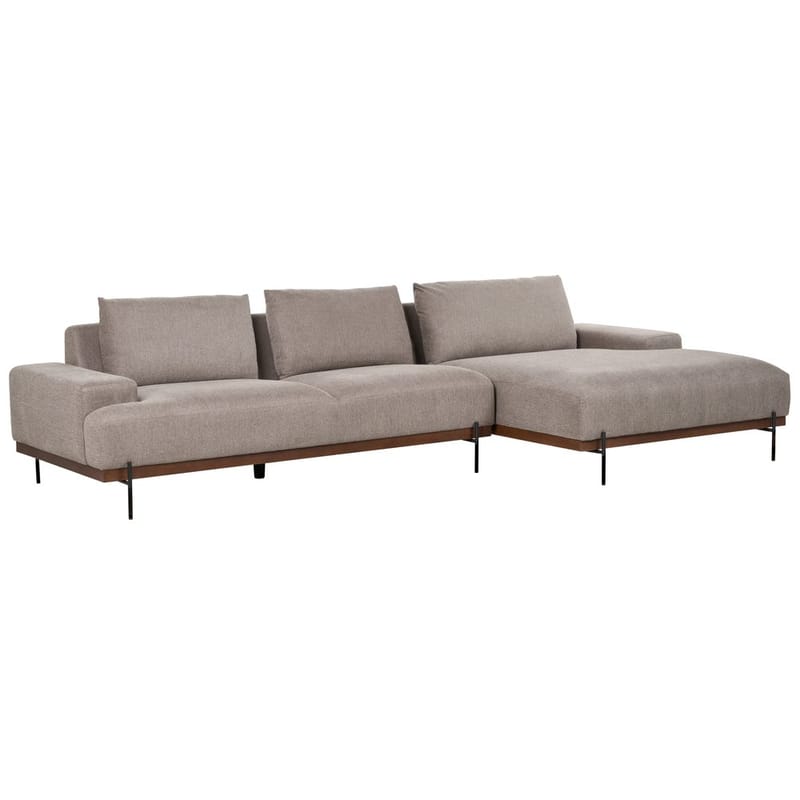 Hjørnesofa Mariferd - Lys brun, sort, mørkt træ/Venstrevendt - Møbler - Sofaer - Hjørnesofa - Hjørnesofa med chaiselong