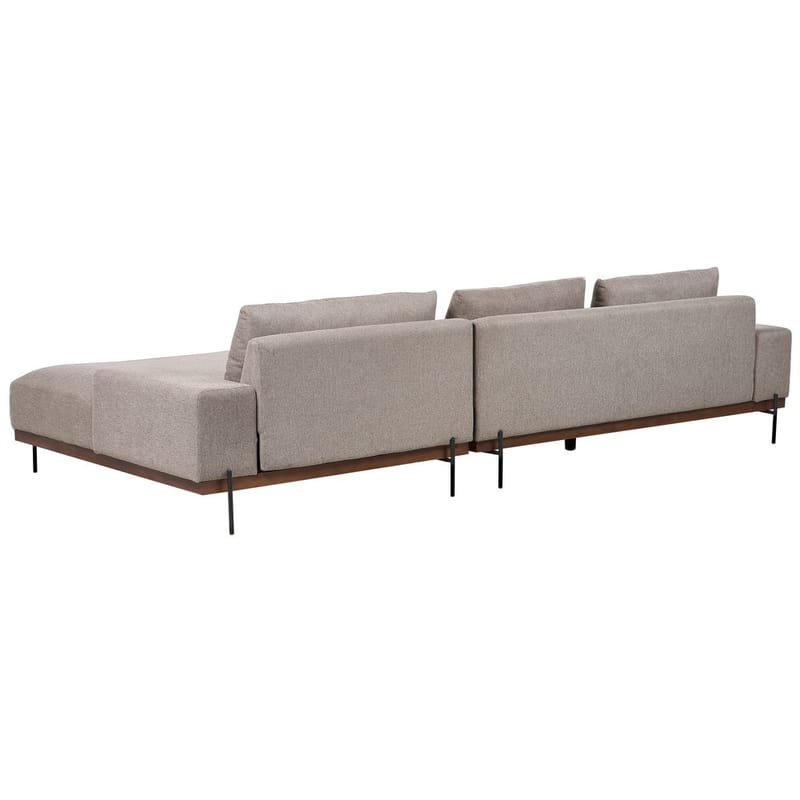 Hjørnesofa Mariferd - Lys brun, sort, mørkt træ/Venstrevendt - Møbler - Sofaer - Hjørnesofa - Hjørnesofa med chaiselong