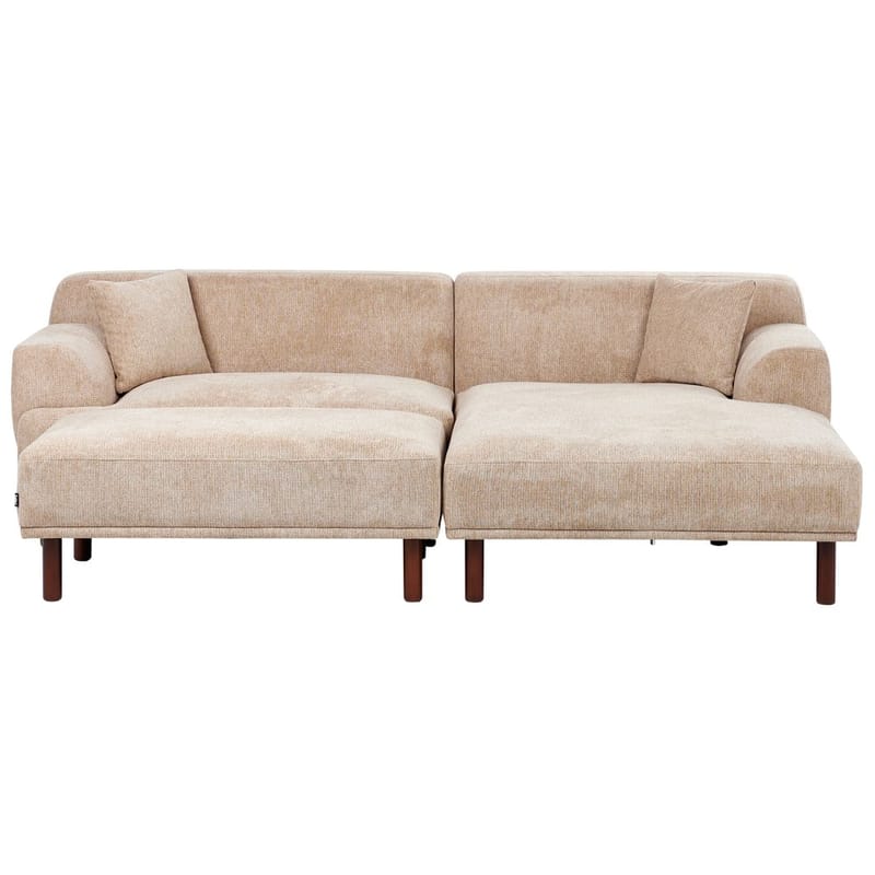 Hjørnesofa med fodskammel Holt - Beige, brun/Polyester - Møbler - Sofaer - Hjørnesofa - Hjørnesofa med chaiselong