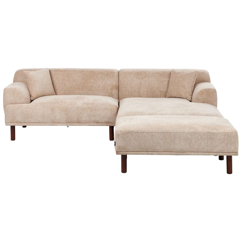 Hjørnesofa med fodskammel Holt - Beige, brun/Polyester - Møbler - Sofaer - Hjørnesofa - Hjørnesofa med chaiselong