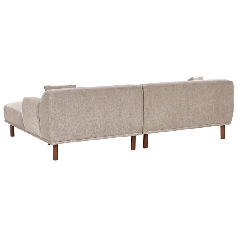 Hjørnesofa med fodskammel Holt - Taupe, brun/Polyester - Møbler - Sofaer - Hjørnesofa - Hjørnesofa med chaiselong