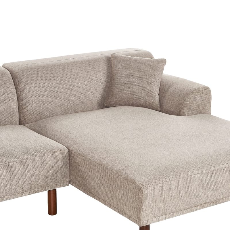 Hjørnesofa med fodskammel Holt - Taupe, brun/Polyester - Møbler - Sofaer - Hjørnesofa - Hjørnesofa med chaiselong