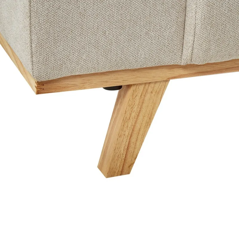 Hjørnesofa Nora - Beige, lyst træ/Venstrevendt - Møbler - Sofaer - Hjørnesofa - Hjørnesofa med chaiselong