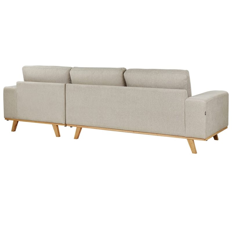Hjørnesofa Nora - Beige, lyst træ/Venstrevendt - Møbler - Sofaer - Hjørnesofa