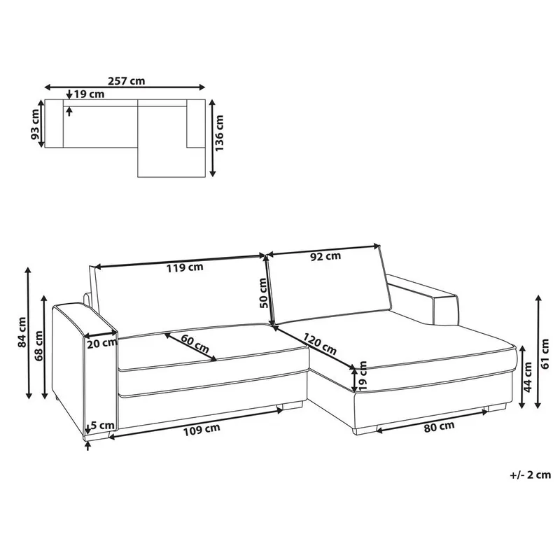 Hjørnesofa Renders - Hvid, Sort - Møbler - Sofaer - Hjørnesofa - Hjørnesofa med chaiselong