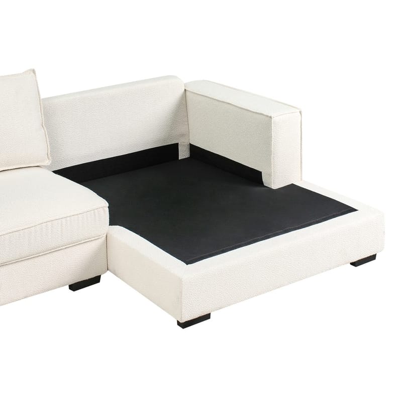 Hjørnesofa Renders - Hvid, Sort - Møbler - Sofaer - Hjørnesofa - Hjørnesofa med chaiselong