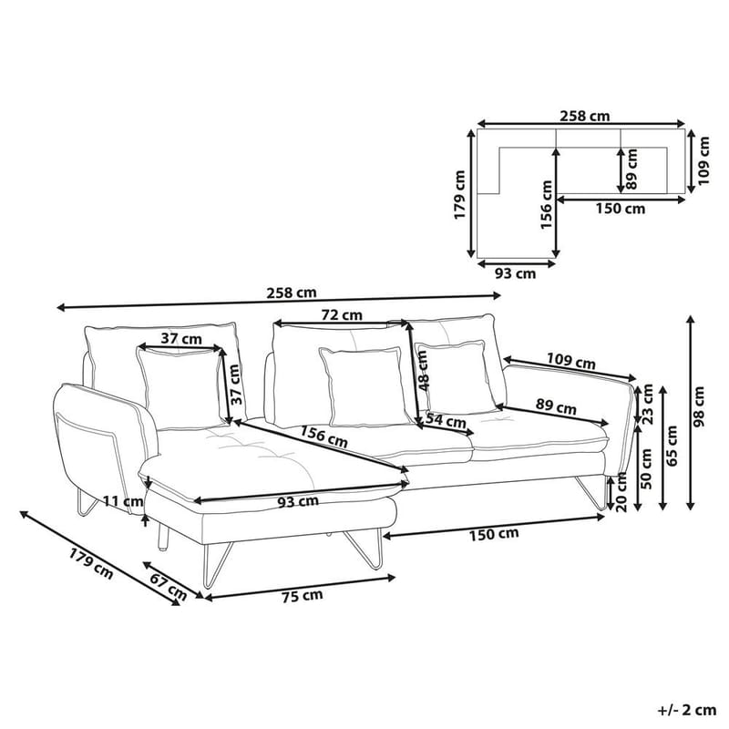 Hjørnesofa Sersan - Højrevendt - Møbler - Sofaer - Hjørnesofa - Hjørnesofa med chaiselong