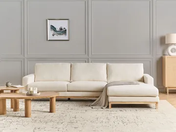 Hjørnesofa Siggard - Hvid - Møbler - Sofaer - Sofa med chaiselong - 4 personers sofa med chaiselong