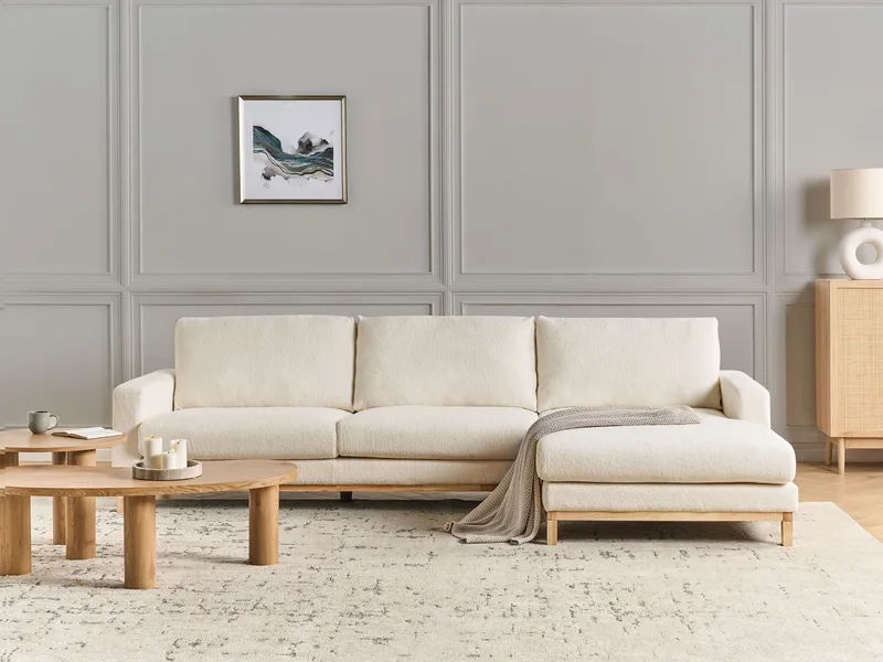 Hjørnesofa Siggard - Hvid - Møbler - Sofaer - Sofa med chaiselong - 4 personers sofa med chaiselong