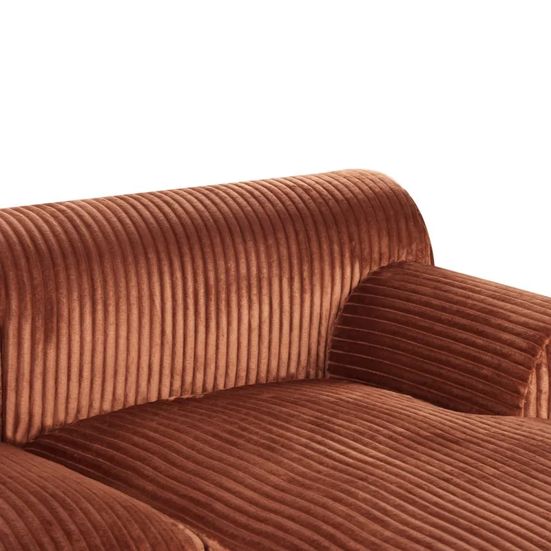 Hjørnesofa Stenum - Brun, messing/Højrevendt - Møbler - Sofaer - Hjørnesofa