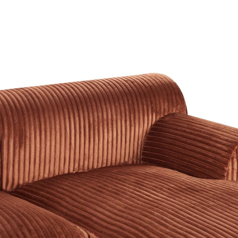 Hjørnesofa Stenum - Brun, messing/Højrevendt - Møbler - Sofaer - Hjørnesofa