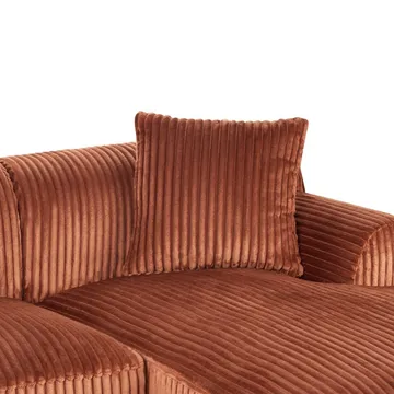 Hjørnesofa Stenum - Brun, messing/Højrevendt - Møbler - Sofaer - Hjørnesofa