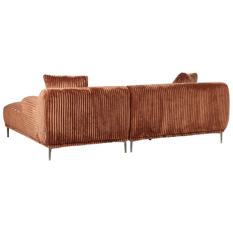 Hjørnesofa Stenum - Brun, messing/Højrevendt - Møbler - Sofaer - Hjørnesofa