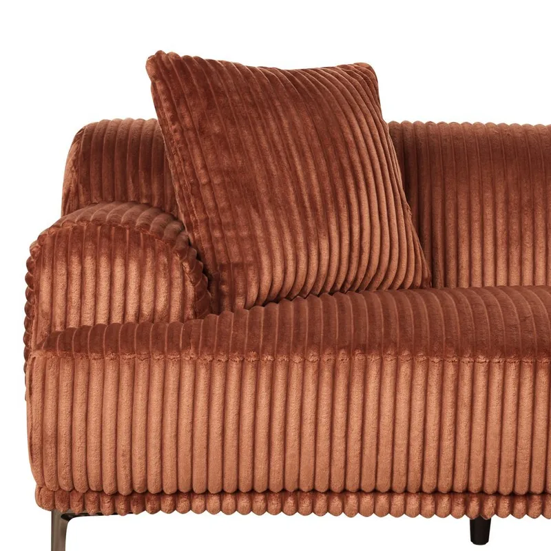 Hjørnesofa Stenum - Brun, messing/Højrevendt - Møbler - Sofaer - Hjørnesofa
