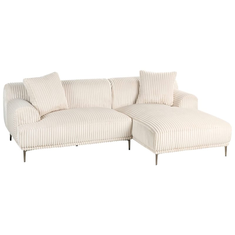 Hjørnesofa Stenum - Hvid, messing/Højrevendt - Møbler - Sofaer - Hjørnesofa - Howard hjørnesofa