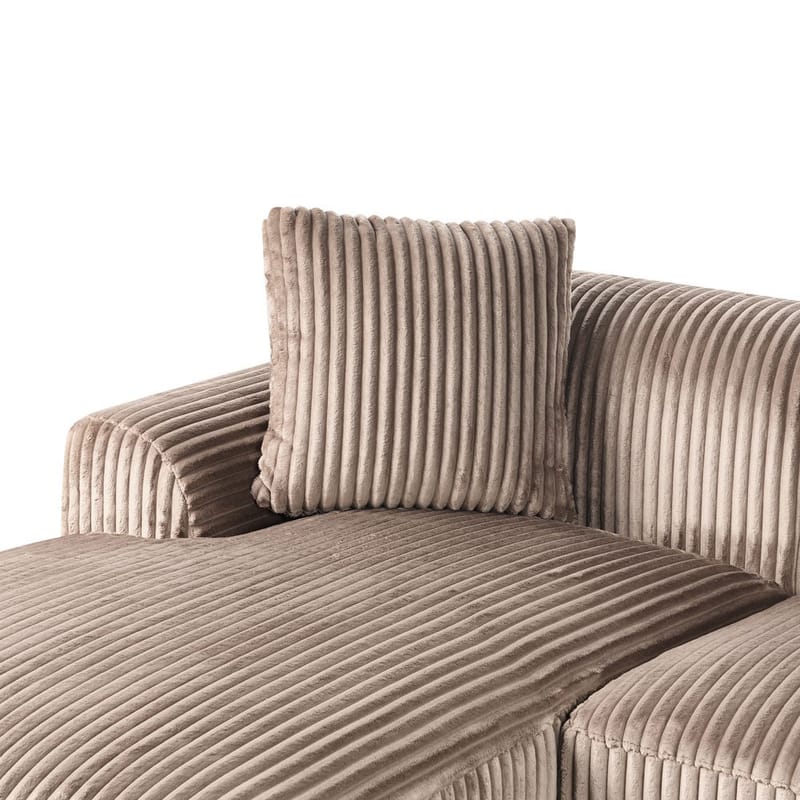 Hjørnesofa Stenum - Lys brun, messing/Højrevendt - Møbler - Sofaer - Hjørnesofa