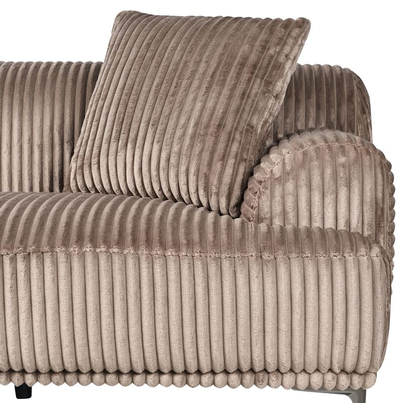 Hjørnesofa Stenum - Lys brun, messing/Højrevendt - Møbler - Sofaer - Hjørnesofa