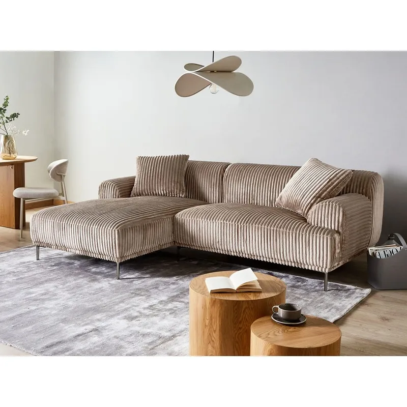 Hjørnesofa Stenum - Lys brun, messing/Højrevendt - Møbler - Sofaer - Hjørnesofa