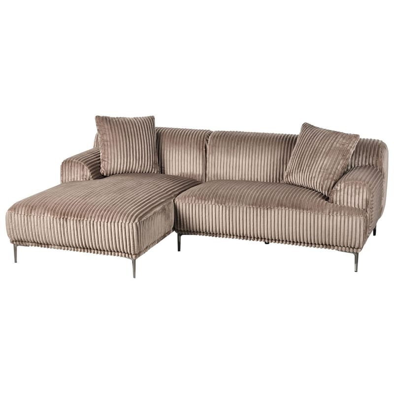 Hjørnesofa Stenum - Lys brun, messing/Højrevendt - Møbler - Sofaer - Hjørnesofa