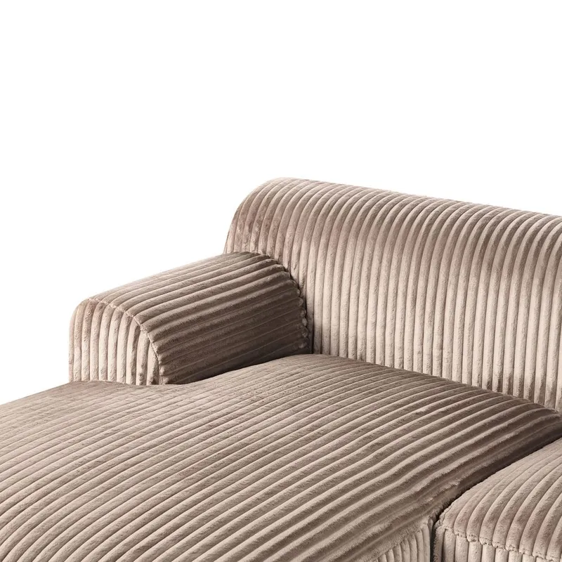 Hjørnesofa Stenum - Lys brun, messing/Højrevendt - Møbler - Sofaer - Hjørnesofa