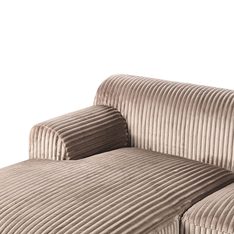 Hjørnesofa Stenum - Lys brun, messing/Højrevendt - Møbler - Sofaer - Hjørnesofa