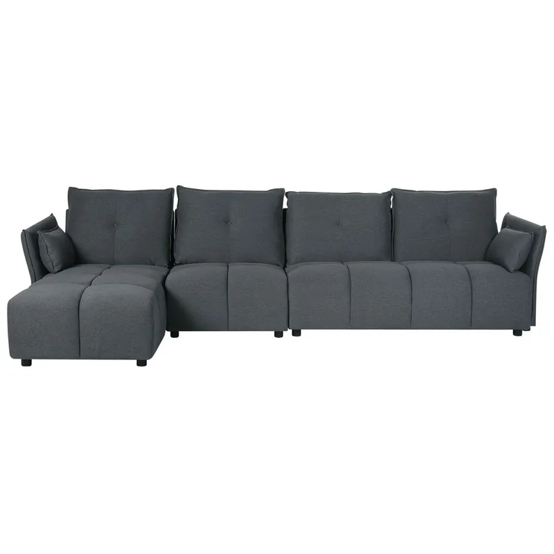 Hjørnesofa Tomra - Grafitgrå - Møbler - Sofaer - Hjørnesofa - Hjørnesofa med chaiselong