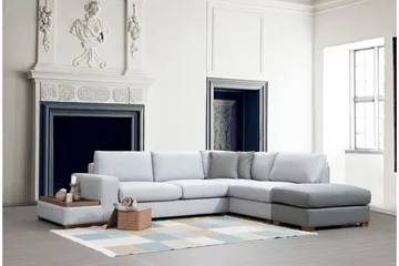 Huelva 5-personers Højrevendt L-formet Sofa med Chaiselong 308 cm i Stof - Grå - Møbler - Sofaer - Sofa med chaiselong