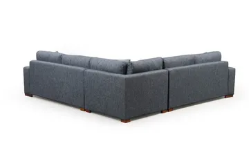 Huelva 5-personers Højrevendt L-formet Hjørnesofa 323 cm med Sidebord i Stof - Grå - Møbler - Sofaer - Hjørnesofa
