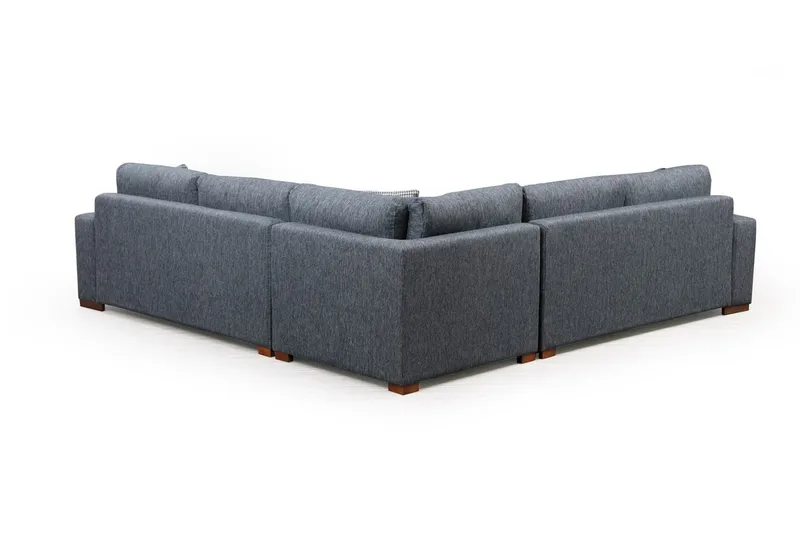 Huelva 5-personers Højrevendt L-formet Hjørnesofa 323 cm med Sidebord i Stof - Grå - Møbler - Sofaer - Hjørnesofa