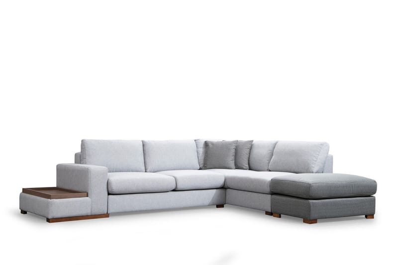Huelva 5-personers Højrevendt L-formet Sofa med Chaiselong 308 cm i Stof - Grå - Møbler - Sofaer - Sofa med chaiselong