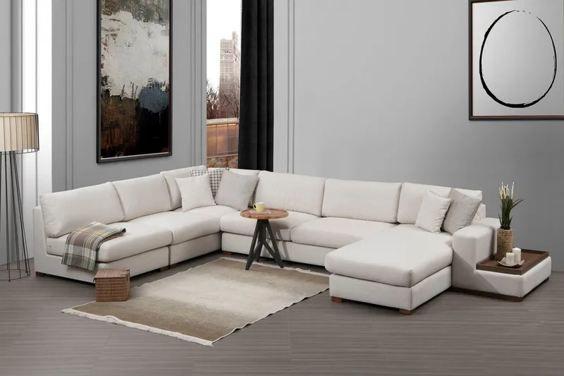 Huelva Chaiselongsofa - Beige - Møbler - Sofaer - Sofa med chaiselong