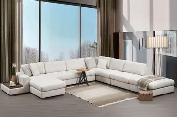 Huelva Chaiselongsofa - Beige - Møbler - Sofaer - Hjørnesofa - Hjørnesofa med chaiselong