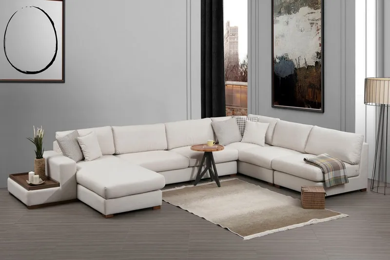 Huelva Chaiselongsofa - Beige - Møbler - Sofaer - Sofa med chaiselong