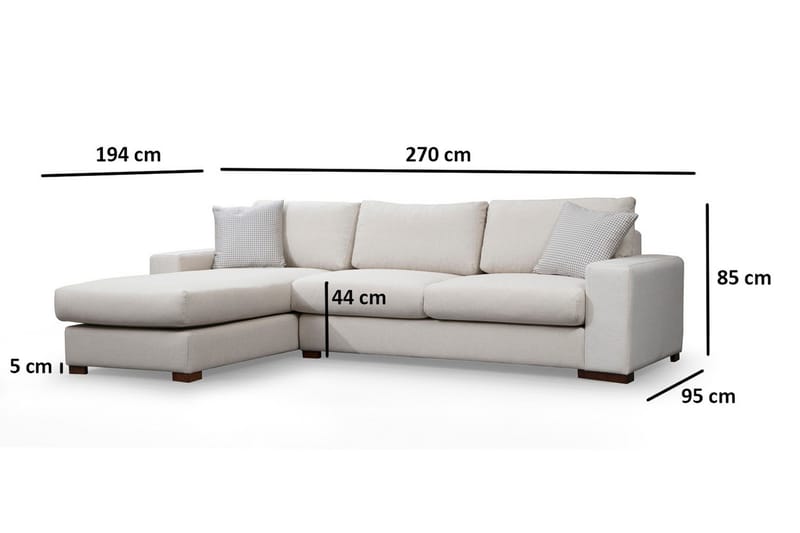 Huelva Chaiselongsofa - Beige - Møbler - Sofaer - Sofa med chaiselong