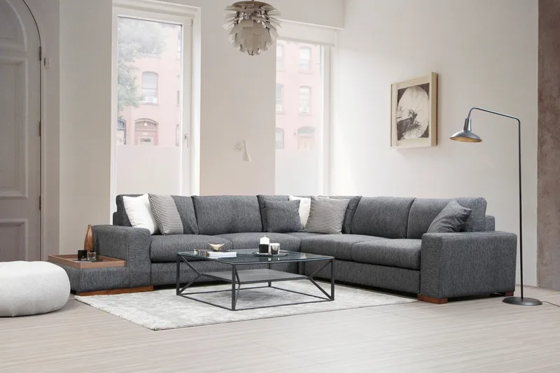 Huelva Chaiselongsofa - Grå - Møbler - Sofaer - Hjørnesofa - Hjørnesofa med chaiselong