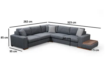Huelva Chaiselongsofa - Grå - Møbler - Sofaer - Hjørnesofa
