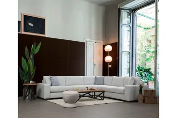 Huelva Højrevendt L-formet Hjørnesofa 322 cm i Stof med Brede Armlæn - Beige - Møbler - Sofaer - Hjørnesofa