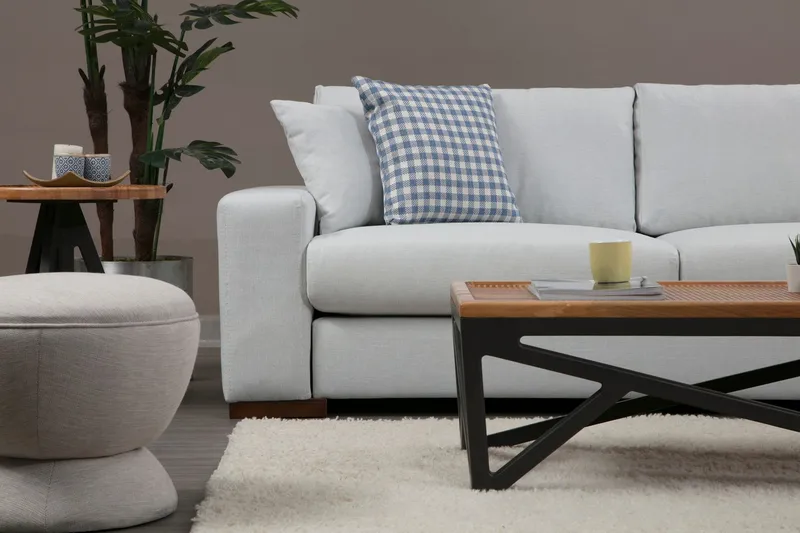 Huelva Højrevendt L-formet Hjørnesofa 322 cm i Stof med Brede Armlæn - Beige - Møbler - Sofaer - Hjørnesofa
