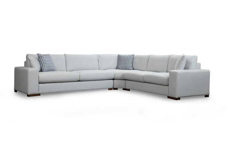 Huelva Højrevendt L-formet Hjørnesofa 322 cm i Stof med Brede Armlæn - Beige - Møbler - Sofaer - Hjørnesofa