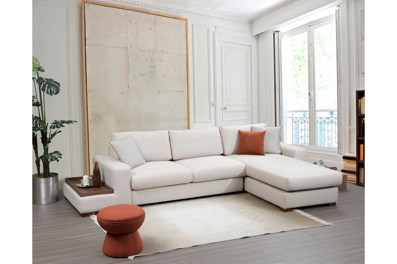 Huelva Højrevendt L-formet Sofa med Chaiselong 312 cm i Stof - Beige - Møbler - Sofaer - Sofa med chaiselong