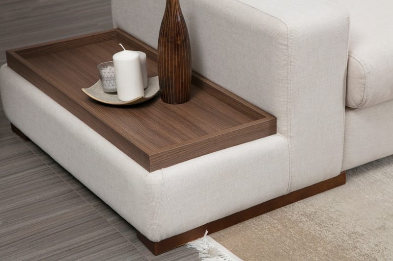 Huelva Højrevendt L-formet Sofa med Chaiselong 312 cm i Stof - Beige - Møbler - Sofaer - Sofa med chaiselong