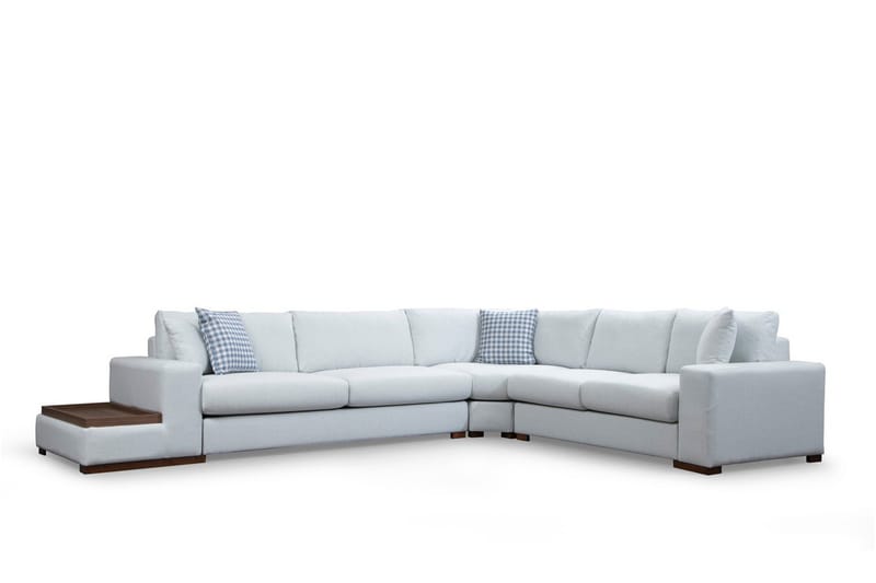 Huelva Venstrevendt L-formet Hjørnesofa 363 cm i Stof med Sidebord - Beige - Møbler - Sofaer - Hjørnesofa
