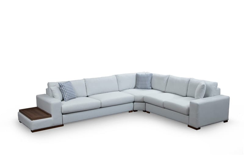 Huelva Venstrevendt L-formet Hjørnesofa 363 cm i Stof med Sidebord - Beige - Møbler - Sofaer - Hjørnesofa