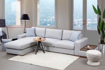 Huelva Venstrevendt L-formet Sofa med Chaiselong 332 cm i Stof - Grå - Møbler - Sofaer - Sofa med chaiselong