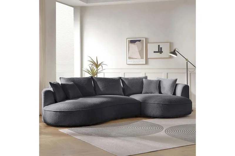 Hungirr Sofa med divan 4-personers - Mørkegrå - Møbler - Sofaer - Sofa med chaiselong