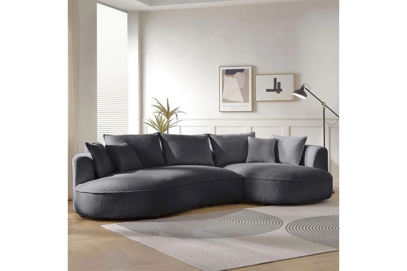 Hungirr Sofa med divan 4-personers - Mørkegrå - Møbler - Sofaer - Sofa med chaiselong