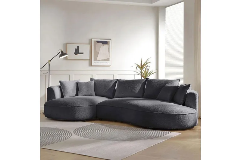 Hungirr Sofa med divan 4-personers - Mørkegrå - Møbler - Sofaer - Sofa med chaiselong