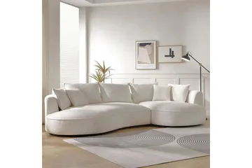Hungirr Sofa med divan 4-personers - Hvid - Møbler - Sofaer - 4 personers sofa